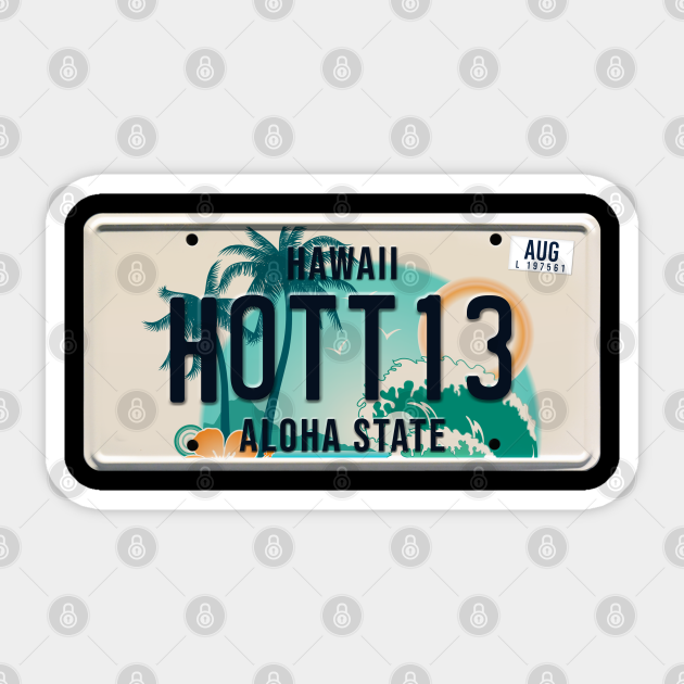 Hottie word on license plate Hottie Sticker TeePublic